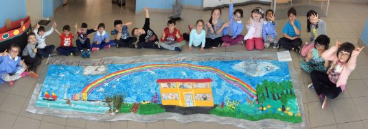 Il murales Gli alunni della classe 1 e il loro murales