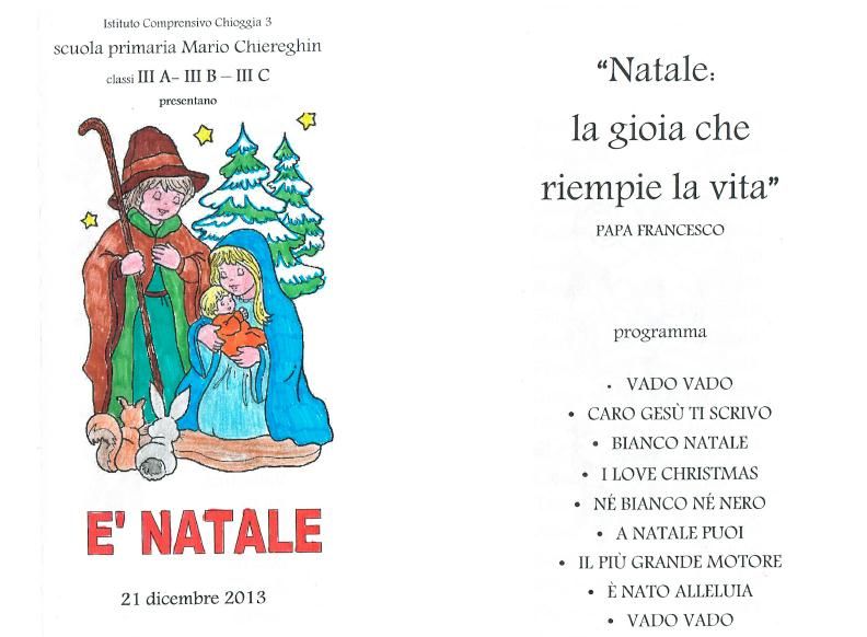 canti di Natale invito alle famiglie