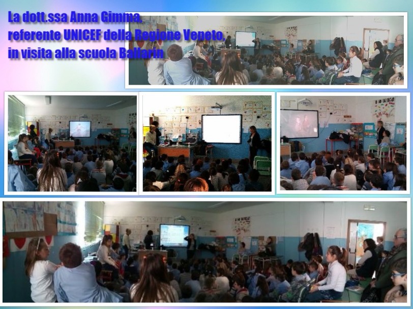 collage di foto della visita della rappresentante Unicef