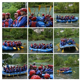 collage rafting Collage durante la discesa