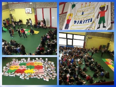 Collage di foto delle attività sui diritti dei bambini