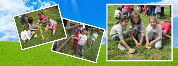 la vaccheria i bambini preparano le polpette di mais