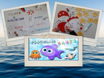 collage pesciolino Collage foto laboratorio lettura animata