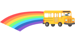 arcobaleno bus arcobaleno con scuolabus