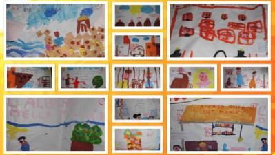 collage Collage dei disegni fatti dai bambini